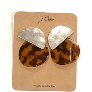 J.Crew Tortoise earrings Metallic Statement
